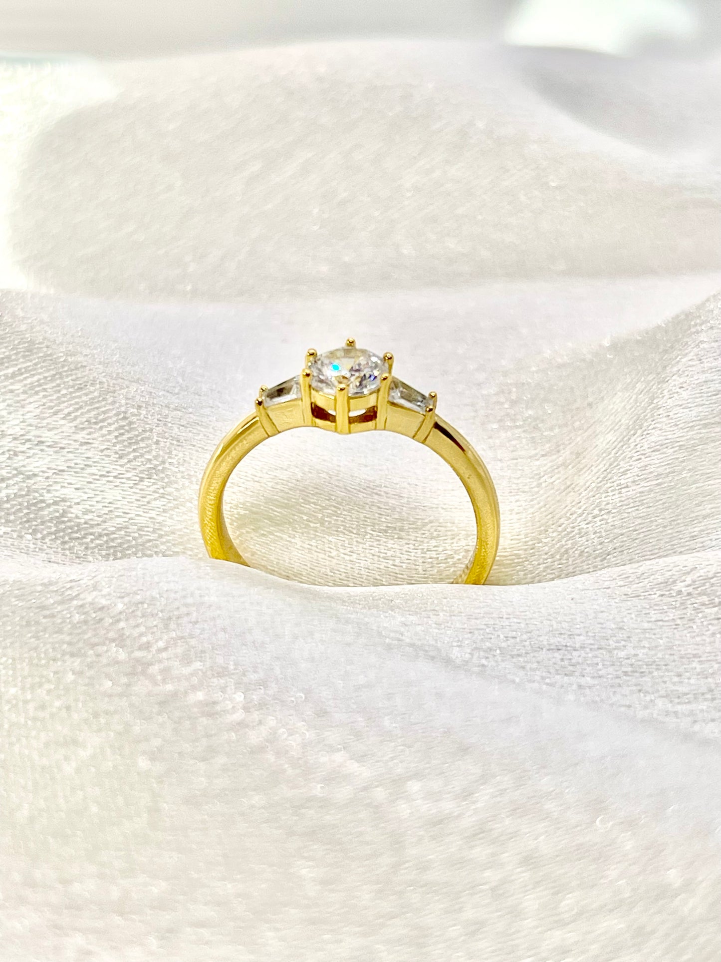 Bague Lumière Divine – Argent 925 Plaqué Or 18K
