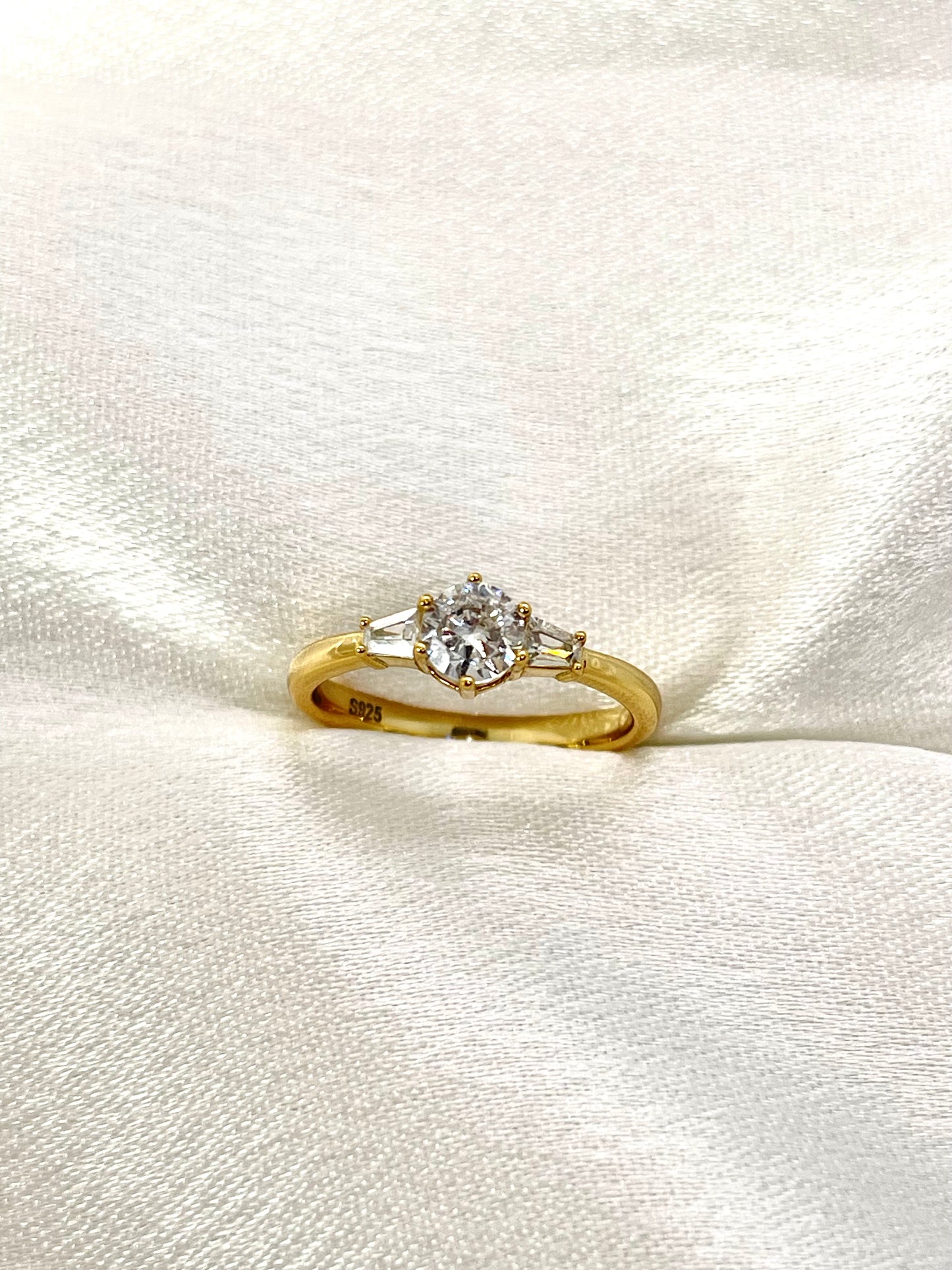Bague Lumière Divine – Argent 925 Plaqué Or 18K