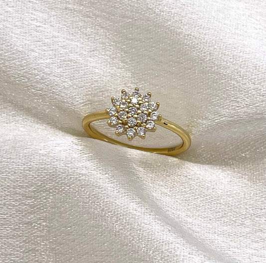 Bague Fleur d’Éclat – Argent 925 Plaqué Or 18K