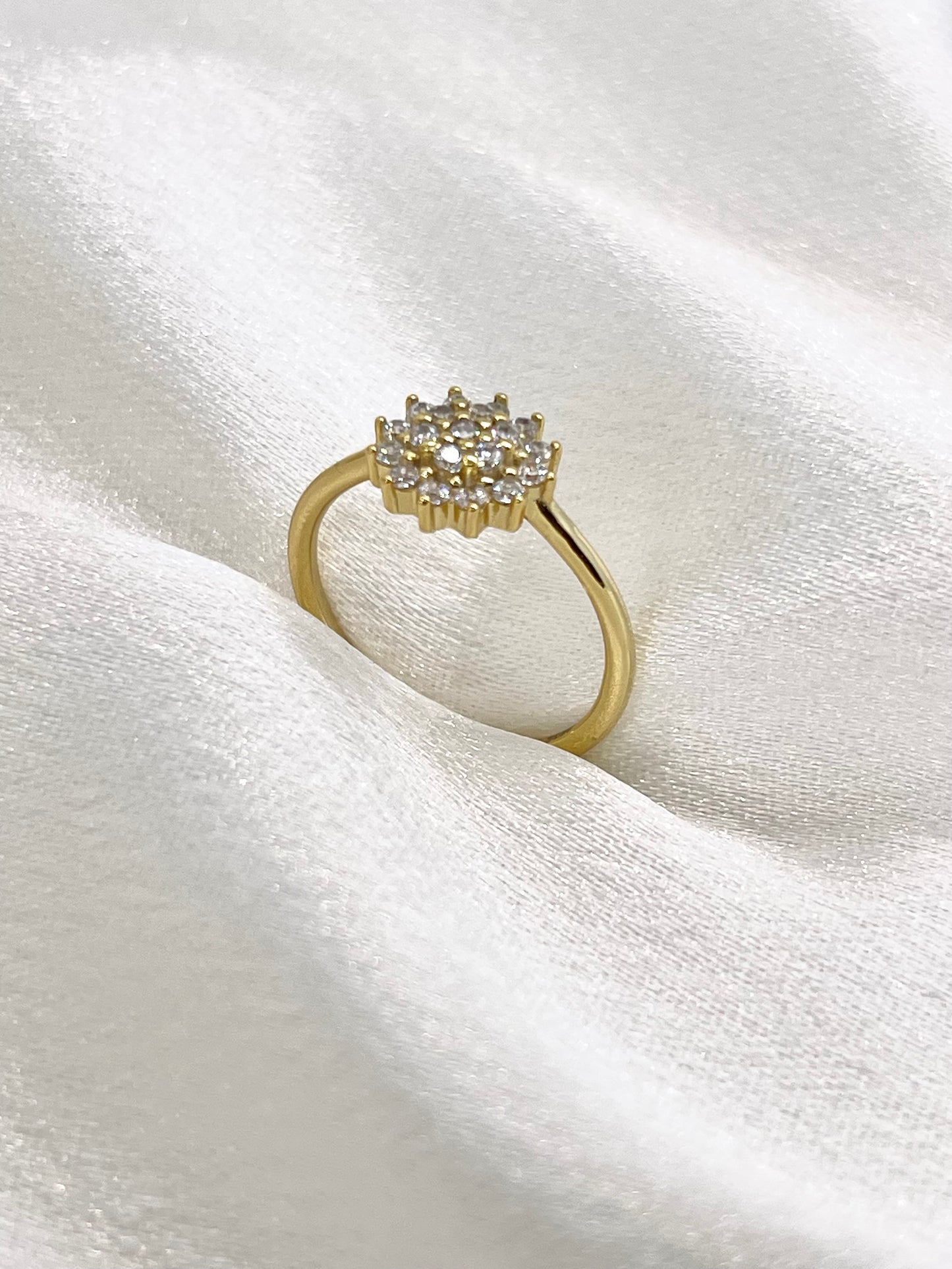 Bague Fleur d’Éclat – Argent 925 Plaqué Or 18K