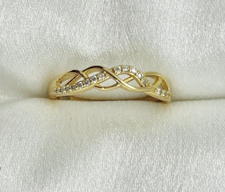 Bague Entrelacée Élégance – Argent 925 Plaqué Or 18K