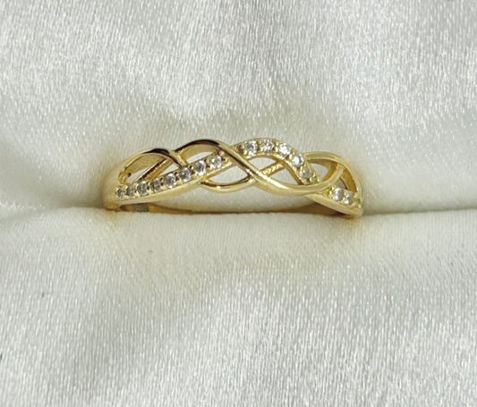 Bague Entrelacée Élégance – Argent 925 Plaqué Or 18K