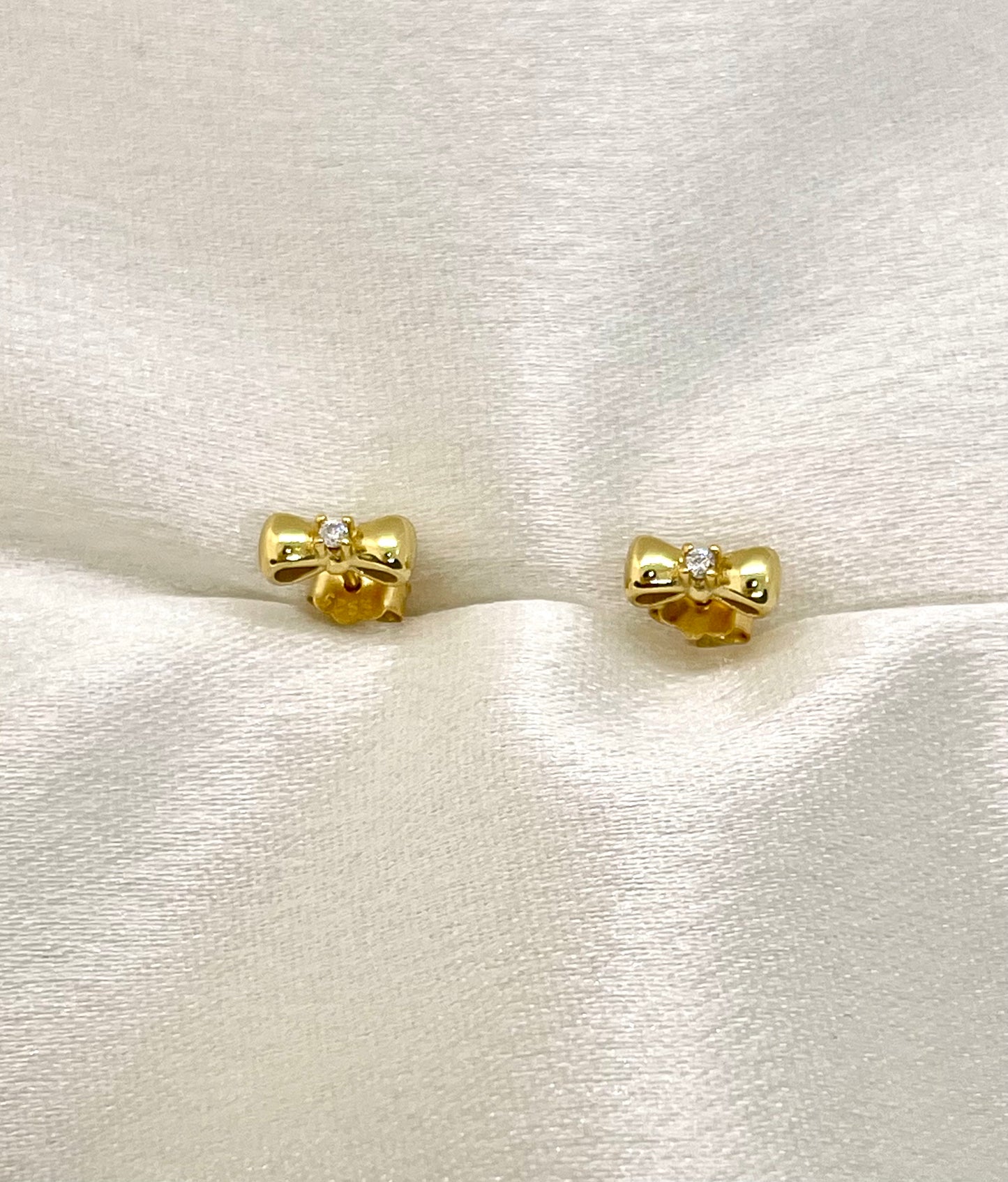 Boucles d’Oreilles Nœud d’Or – Argent 925 Plaqué Or 18K