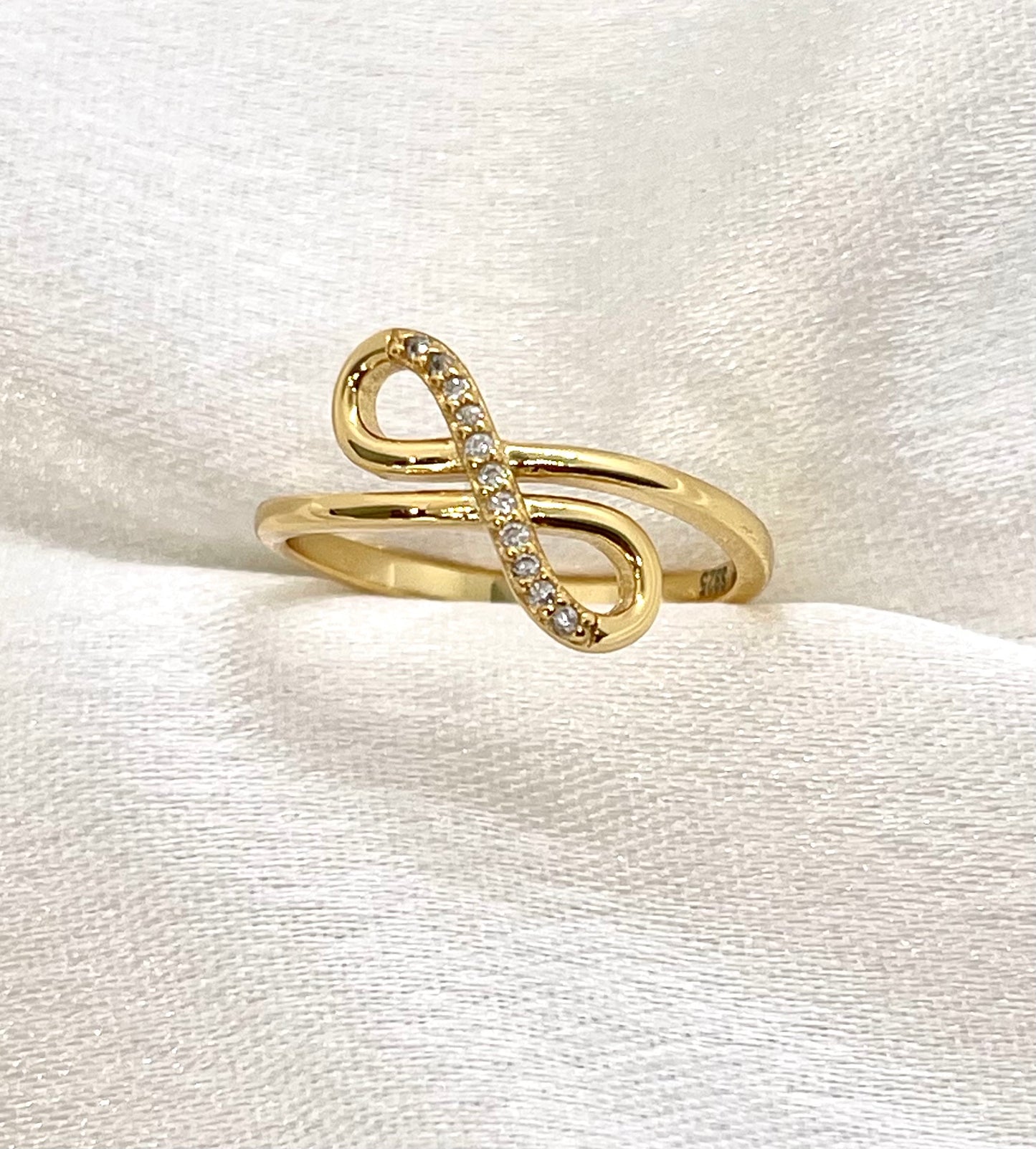 Bague Infini Éclat – Argent 925 Plaqué Or 18K